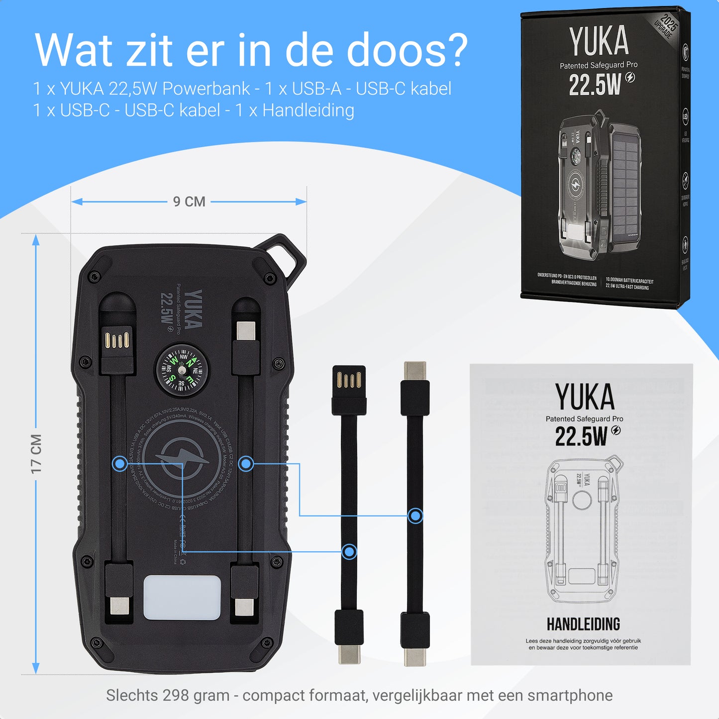 YUKA Solar Powerbank 10.000 mAh (22.5W)