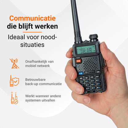 YUKA UV-5R Walkie Talkie Set – Lange Afstand (2-Pack)